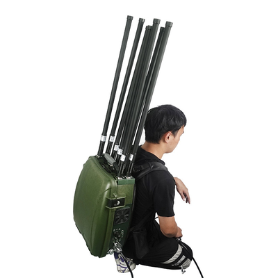 Tactical Manpack RF Jammer 2000 Meter Anti Drone Signal Jammer With Battery