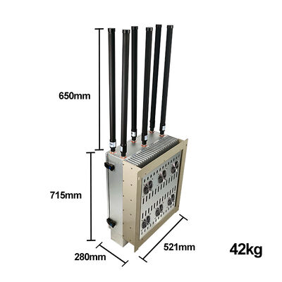 Anti UAV Large Fixed Drone Signal Jammer , Base Station 1 - 3 Km Drone Radio Jammer