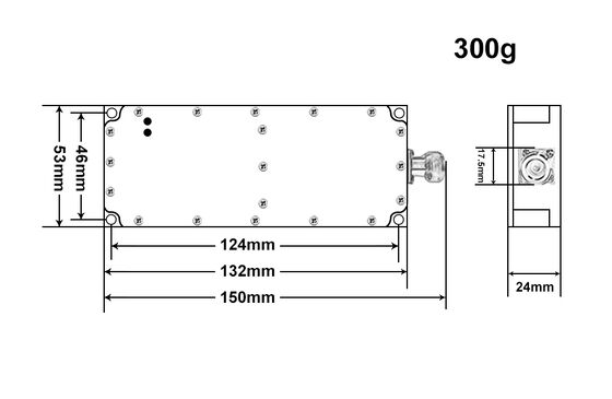 N type GaN solution aluminum case 50W 6.5GHz 7.5GHz drone signal jammer module aplifieration